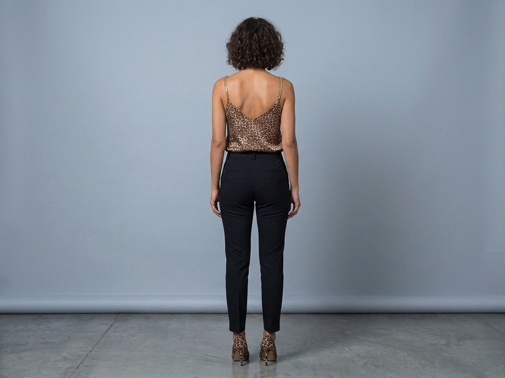 HAUS28 Chain-Strap Satin Leopard Cami
