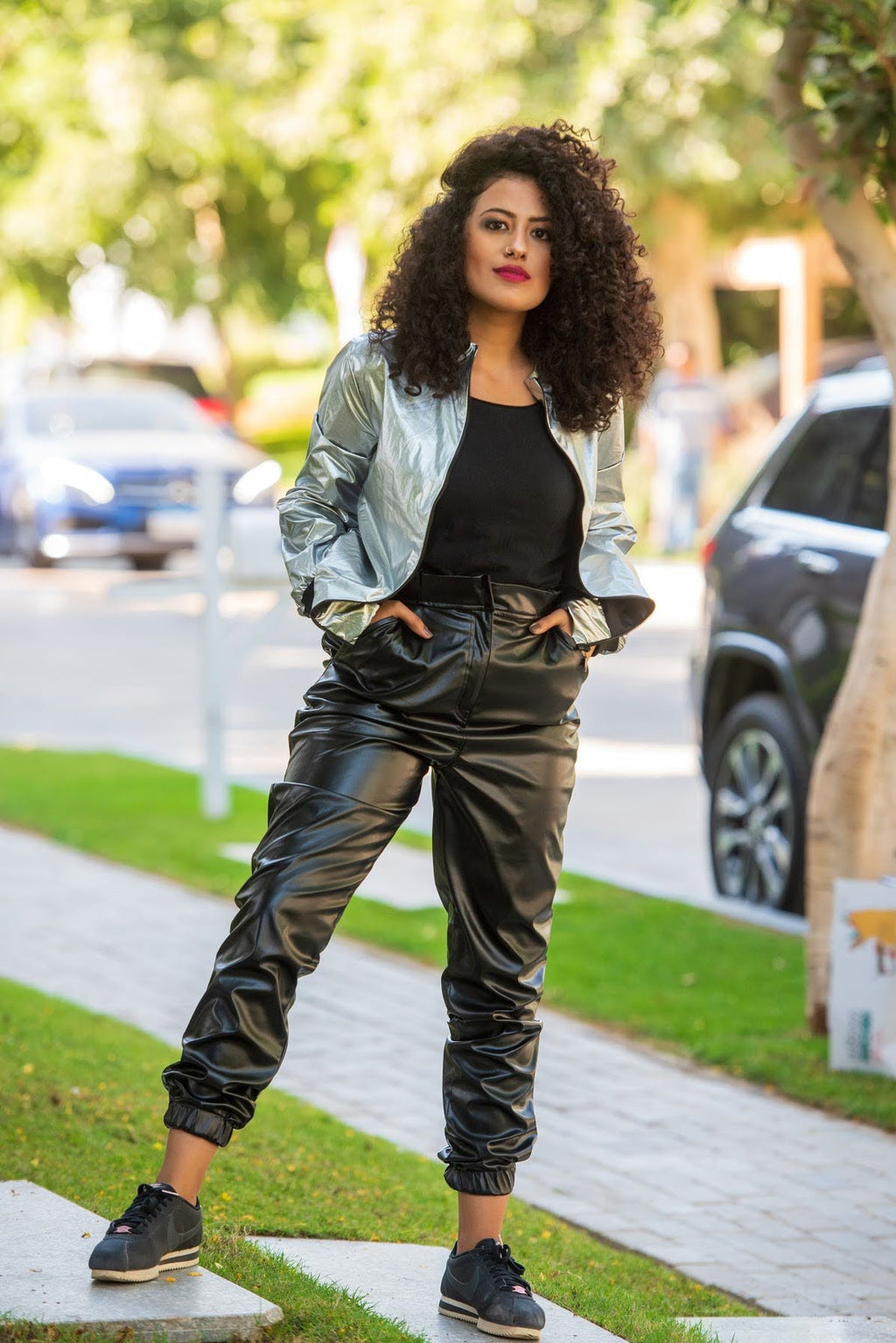 Faux-Leather Joggers