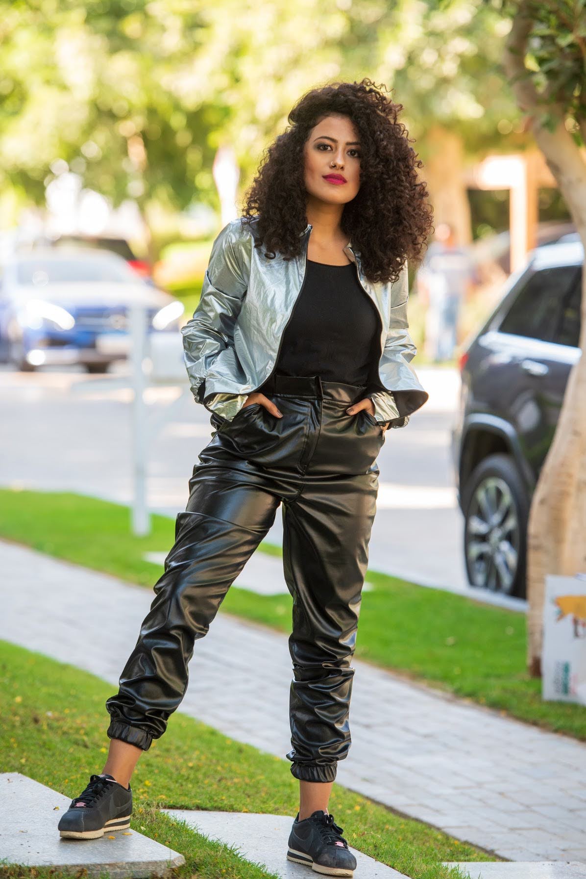 Faux-Leather Joggers