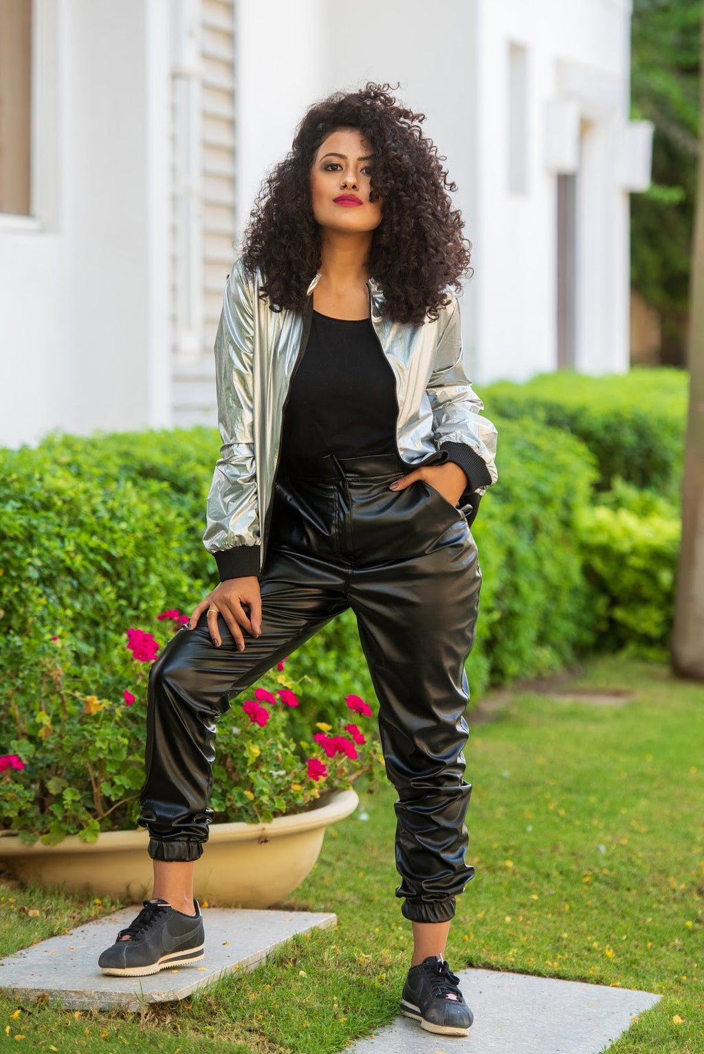 Faux-Leather Joggers