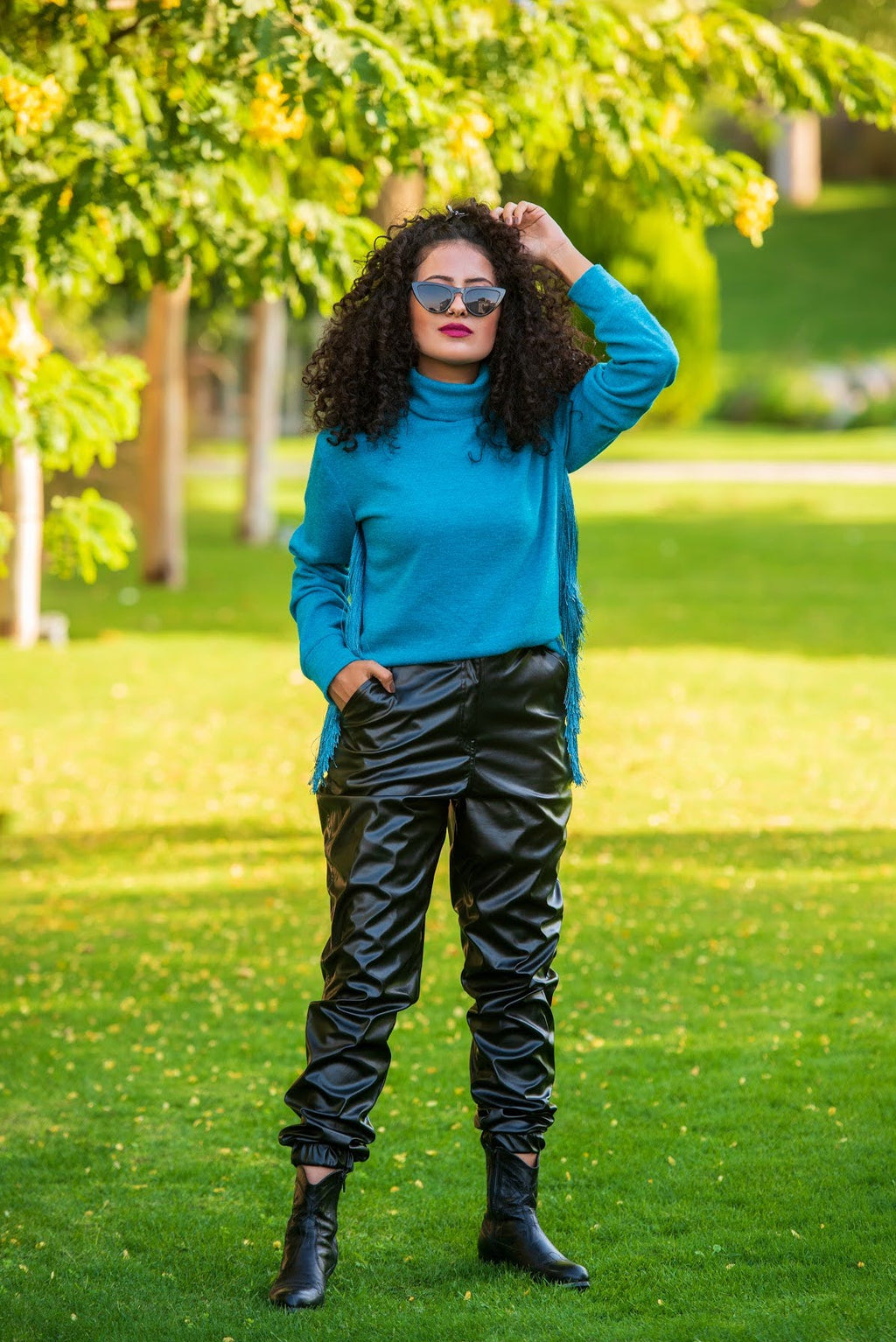 Faux-Leather Joggers